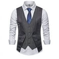 thumbnail image 1 of Wancir Men's Layered Suit Vest Business Dress Vests Formal Wedding Waistcoat Slim Fit, 1 of 7