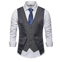 Wancir Men's Layered Suit Vest Business Dress Vests Formal Wedding Waistcoat Slim Fit