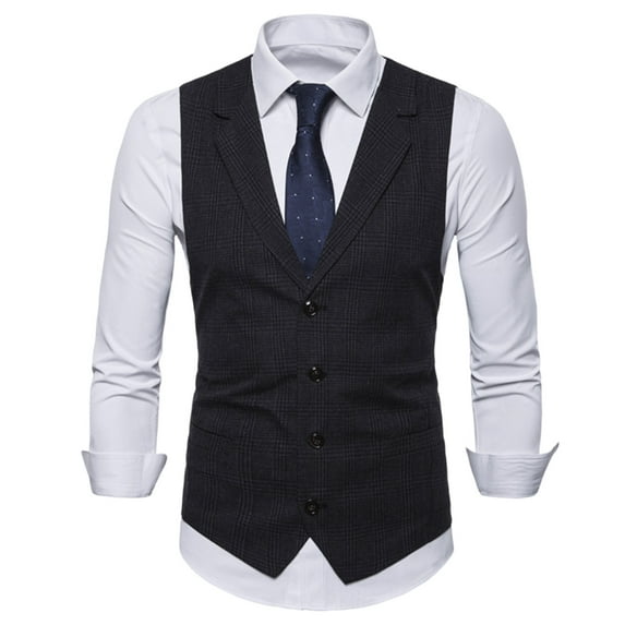 Wancir Men's Layered Suit Vest Business Dress Vests Formal Wedding Waistcoat Slim Fit