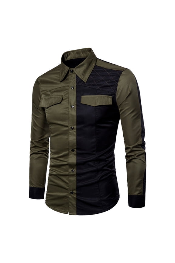 Wancir Men's Oxford Shirt Solid Casual Button Down Collar Shirts Long Sleeve Dress Shirts