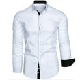 thumbnail image 1 of Wancir Men's Oxford Shirt Solid Casual Button Down Collar Shirts Long Sleeve Dress Shirts, 1 of 2