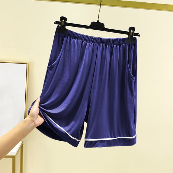 Wancir Men’s Pajama Shorts Soft Comfortable Lightweight Elastic Drawstring Men Lounge Sleep Shorts with Pockets