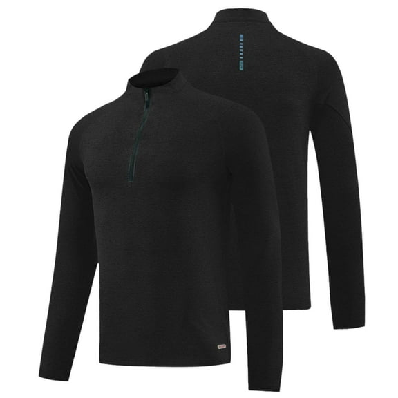 Wancir Men's Quarter Zip Pullover Sweats Long Sleeve Active Performance Shirt Athletic Quick Dry Tops
