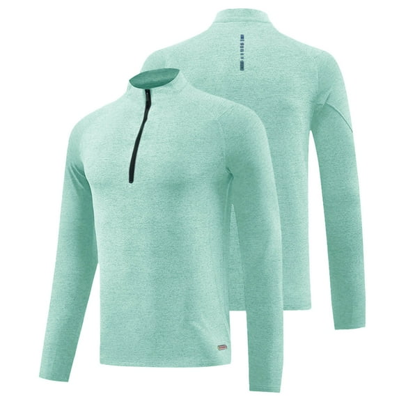 Wancir Men's Quarter Zip Pullover Sweats Long Sleeve Active Performance Shirt Athletic Quick Dry Tops