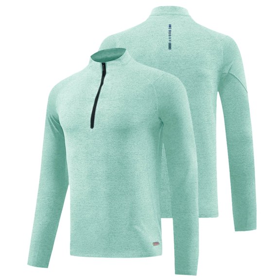 Wancir Men's Quarter Zip Pullover Sweats Long Sleeve Active Performance Shirt Athletic Quick Dry Tops