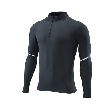 Wancir Men's Quarter Zip Pullover Sweats Long Sleeve Active Performance Shirt Athletic Quick Dry Tops