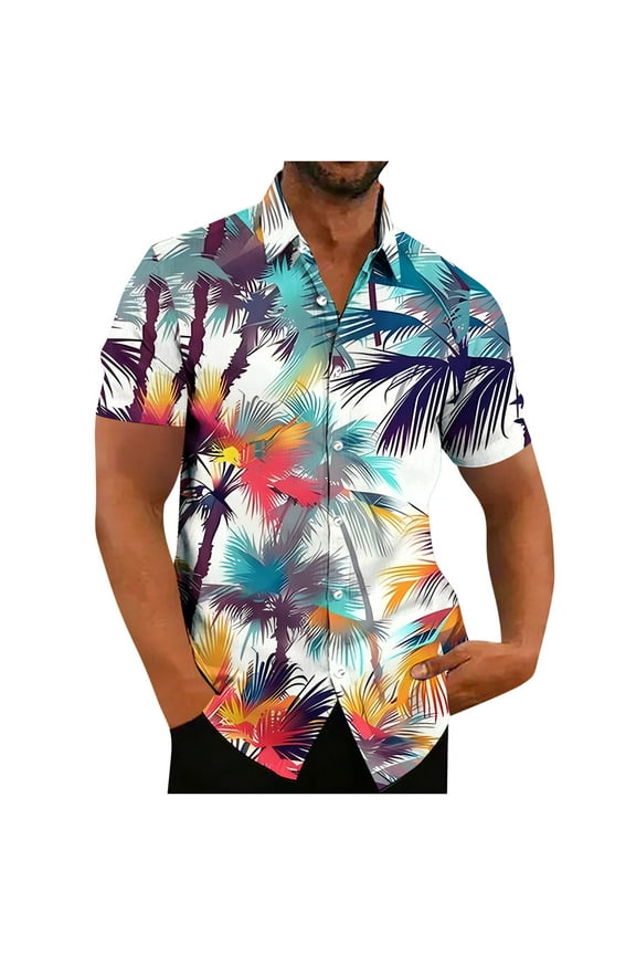 Wancir Men's Seersucker Shirts Short Sleeve Casual Shirts Button Down Shirt Beach Summer Vacation Wedding Shirt