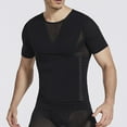 thumbnail image 1 of Wancir Men's Shapewear Tops Mesh Patchwork Short Sleeve Compression Muscle Shirt Slimming Body Shaper Undershirts, 1 of 6