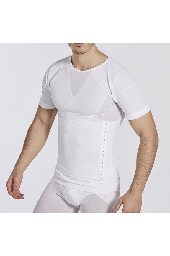 Wancir Men's Sheer Compression Shirt Short Sleeve Muscle Support & Breathable for Gym/Daily Wear