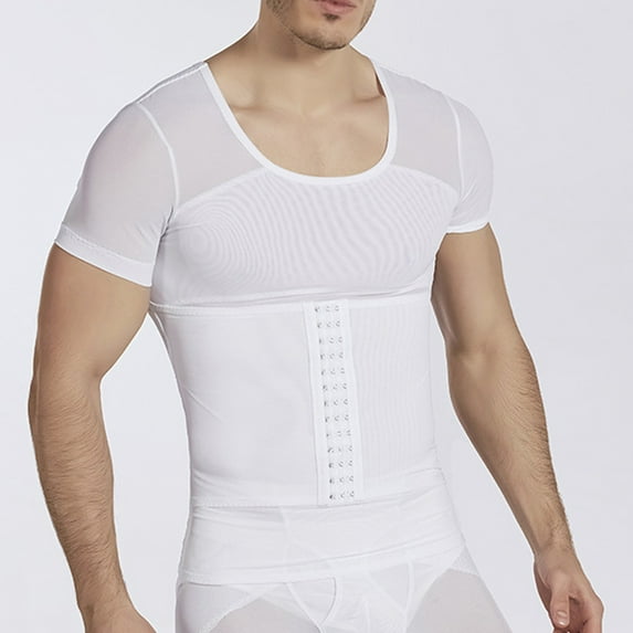 Wancir Men's Sheer Compression Shirt Short Sleeve Muscle Support & Breathable for Gym/Daily Wear