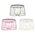 thumbnail image 1 of Wancir Men's Sheer Boxer Briefs Floral Daisy Print with Breathable Mesh Panels, 1 of 5