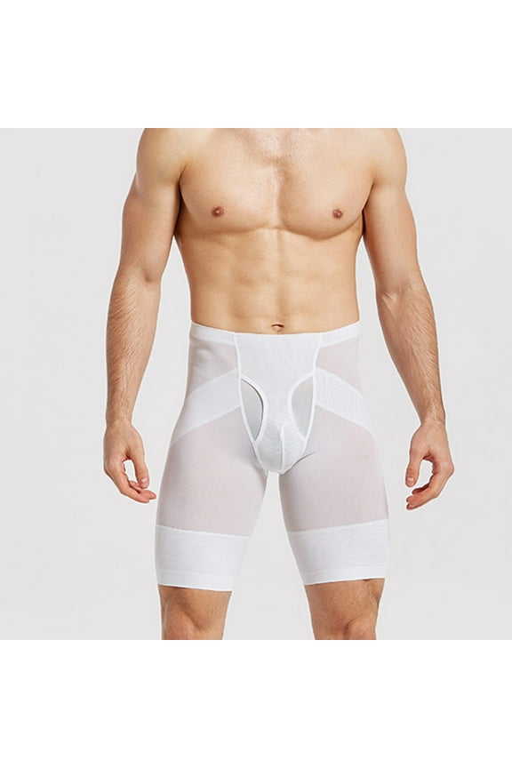 Wancir Men's Sheer Compression Underwear Semi-Transparent Body Shaping Design with Elastic Waistband for Workout & Daily Wear