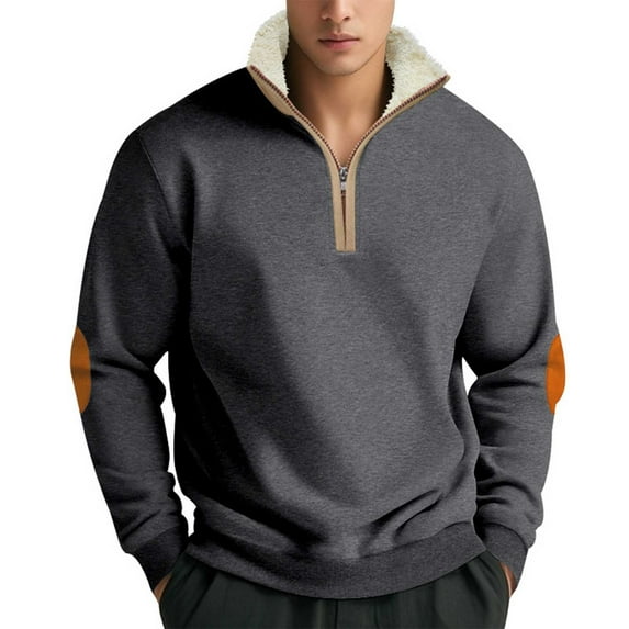 Wancir Men's Sherpa Lined Quarter Zip Fleece Heavyweight Pullover Winter Warm Sweatshirts