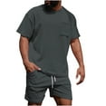 thumbnail image 1 of Wancir Men's Shirt and Shorts Set 2 Piece Outfits Fashion Summer Tracksuits Casual Sportwear Set, 1 of 5