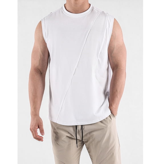 Wancir Men's Sleeveless UPF 50+ Swim Shirts Quick Dry Workout Tank Top UV Protection Running Gym Muscle T Shirts