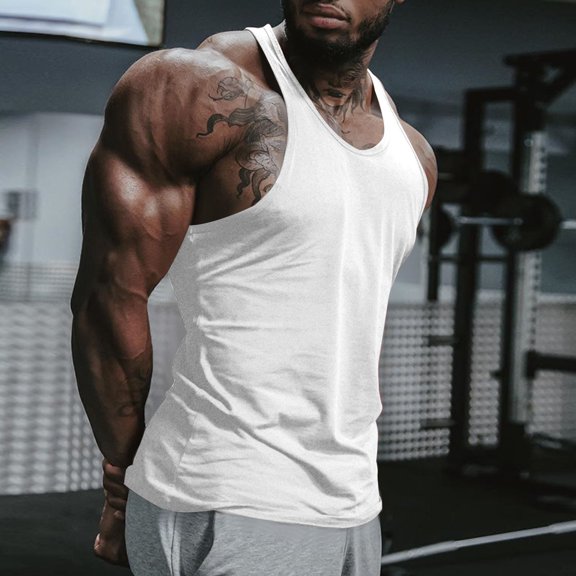 Wancir Men’s Stringer Tank Tops Y-Back Bodybuilding Muscle Sleeveless T-Shirts Gym Fitness Tank Shirts