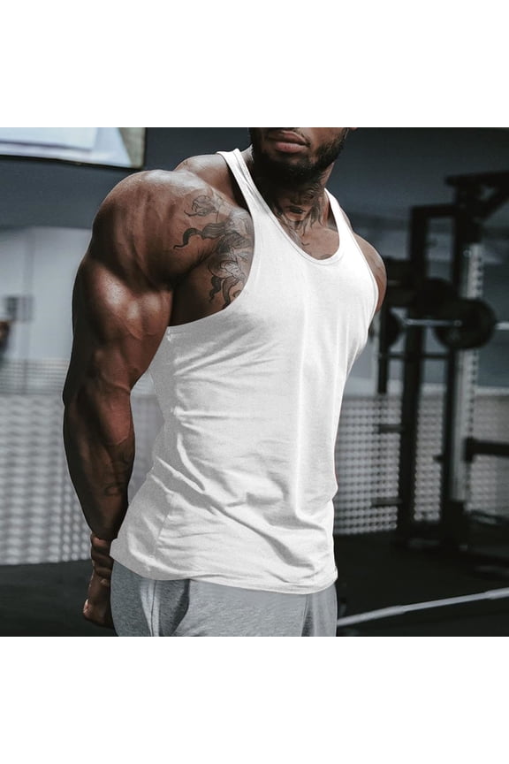Wancir Men’s Stringer Tank Tops Y-Back Bodybuilding Muscle Sleeveless T-Shirts Gym Fitness Tank Shirts