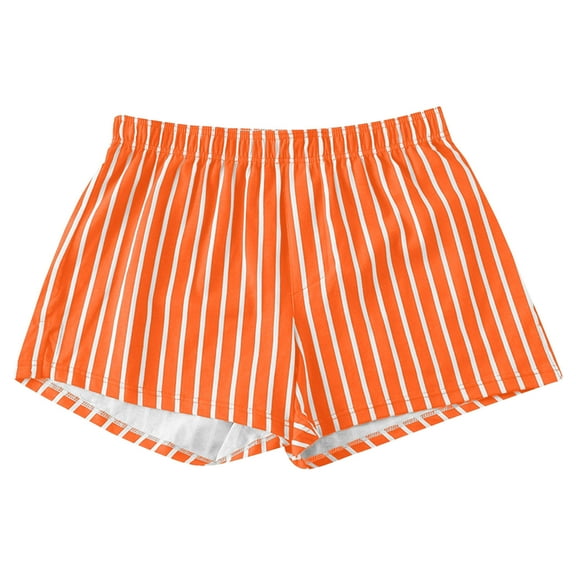 Wancir Men's Striped Shorts Ruffle Hem Mini Shorts Elastic High Waisted Straight Leg Summer Beach Shorts Y2k Streetwear