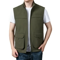 Wancir Men's Summer Cargo Utility Vest Multi Pockets Sleeveless Jacket for Fishing Travel Photo S-2XL
