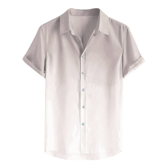 Wancir Men's Summer Short Sleeves Shirt Button Down Collared Dress Shirts Tie-dye Color Matching Tropical Fancy Beach T-Shirts