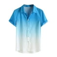 thumbnail image 1 of Wancir Men's Summer Short Sleeves Shirt Button Down Collared Dress Shirts Tie-dye Color Matching Tropical Fancy Beach T-Shirts, 1 of 6