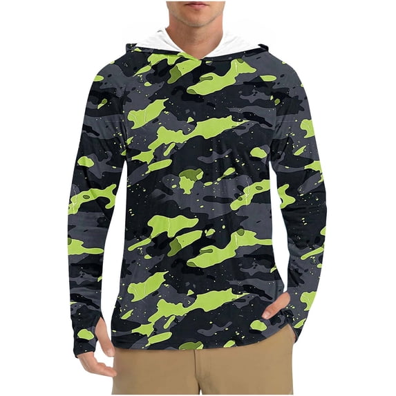 Wancir Men's Sun Protection Shirts UV SPF UPF 50+ Long Sleeve Rash Guard Fishing Running Quick Dry Lightweight