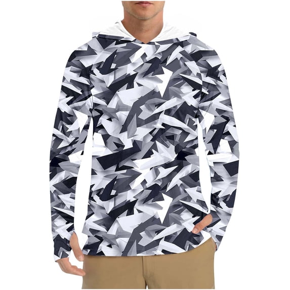 Wancir Men's Sun Protection Shirts UV SPF UPF 50+ Long Sleeve Rash Guard Fishing Running Quick Dry Lightweight