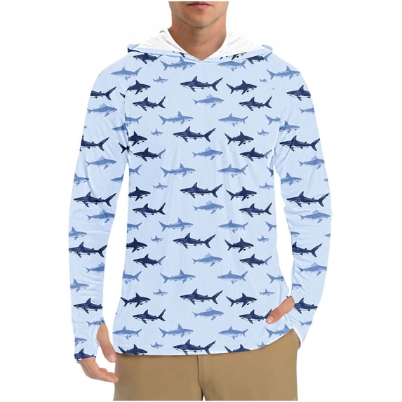 Wancir Men's Sun Protection Shirts UV SPF UPF 50+ Long Sleeve Rash Guard Fishing Running Quick Dry Lightweight