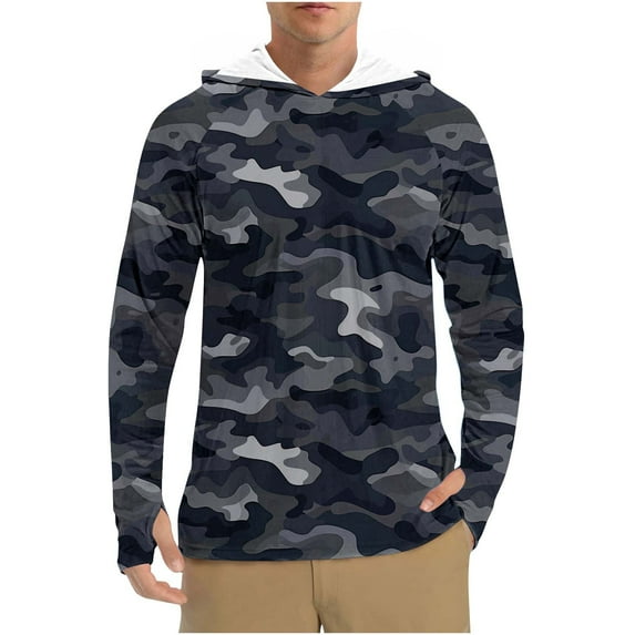 Wancir Men's Sun Protection Shirts UV SPF UPF 50+ Long Sleeve Rash Guard Fishing Running Quick Dry Lightweight