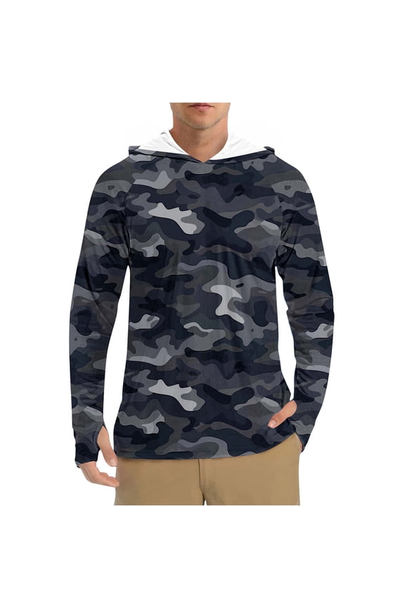 Wancir Men's Sun Protection Shirts UV SPF UPF 50+ Long Sleeve Rash Guard Fishing Running Quick Dry Lightweight