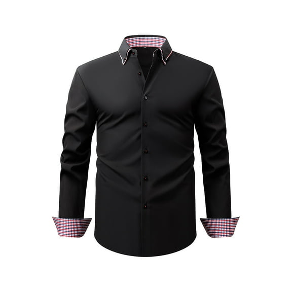 Wancir Men's Urban Stylish Casual Business Slim Fit Long Sleeve Button Up Dress Shirt