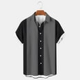 thumbnail image 1 of Wancir Men's Vintage Bowling Shirts 1950s Casual Short Sleeve Button Up Contrast Shirt Summer Color Block Cuban Shirts, 1 of 5
