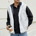 thumbnail image 1 of Wancir Men's Warm Faux Fur Hooded Waistcoat Short Vest Jacket Coat Sleeveless Outwear, 1 of 9