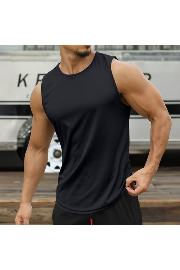 Wancir Men's Workout Tank Tops UPF 50+ Swim Shirts Quick Dry Running Sleeveless UV Protection Muscle Tees