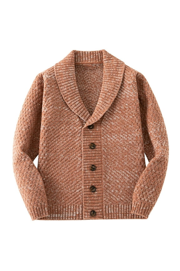 Wancir Mens Cable Knit Cardigan Sweater Shawl Collar Loose Fit Long Sleeve Casual Cardigans