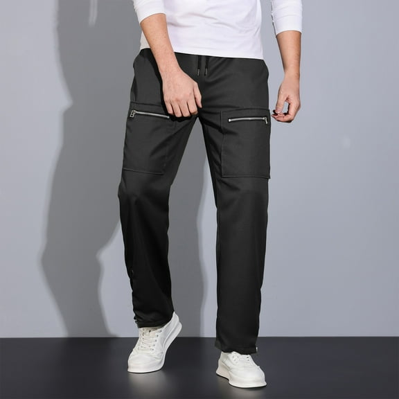 Wancir Mens Cargo Pants Casual Lightweight Elastic Waist Drawstring Tapered Joggers Big and Tall Loose Y2k Pant with Pockets