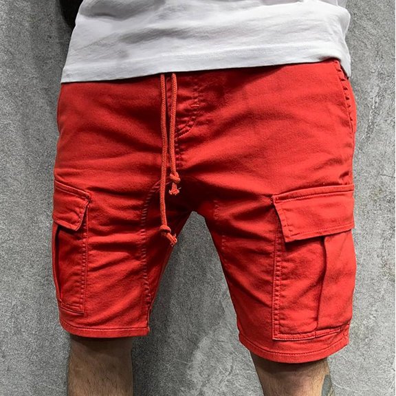 Wancir Mens Casual Twill Cargo Shorts Cotton Drawstring Classic Cargo Stretch Short with Pockets
