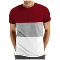 thumbnail image 1 of Wancir Mens Color Block T Shirts Cotton Crewneck Short Sleeve Fashion Casual Tee Tops Regular Fit Quik Dry Summer Tees, 1 of 3