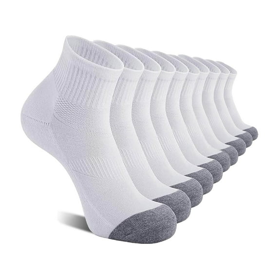 Wancir Mens Cotton Ankle Socks, Casual Running Socks for Men, Thin Breathable Moisture Wicking, Solid Colors, 5 Pairs
