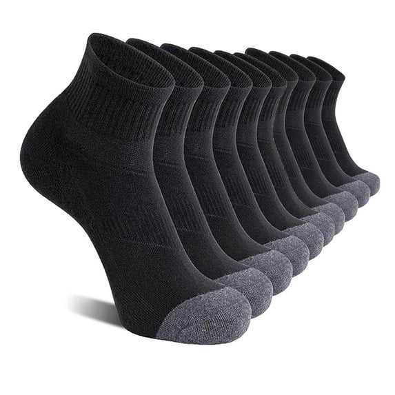 Wancir Mens Cotton Ankle Socks, Casual Running Socks for Men, Thin Breathable Moisture Wicking, Solid Colors, 5 Pairs