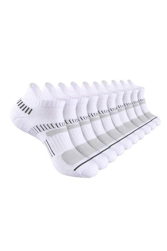 Wancir Mens Cotton Ankle Socks, Casual Running Socks for Men, Thin Breathable Moisture Wicking, Solid Colors, 5 Pairs