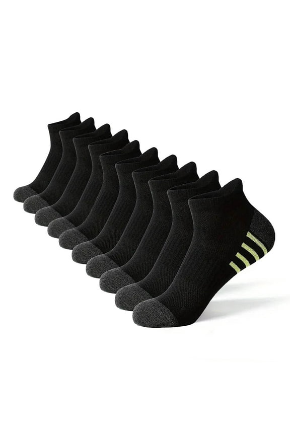 Wancir Mens Cotton Ankle Socks, Casual Running Socks for Men, Thin Breathable Moisture Wicking, Solid Colors, 5 Pairs