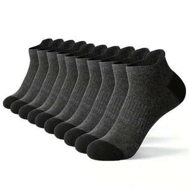 Wancir Mens Cotton Ankle Socks, Casual Running Socks for Men, Thin Breathable Moisture Wicking, Solid Colors, 5 Pairs