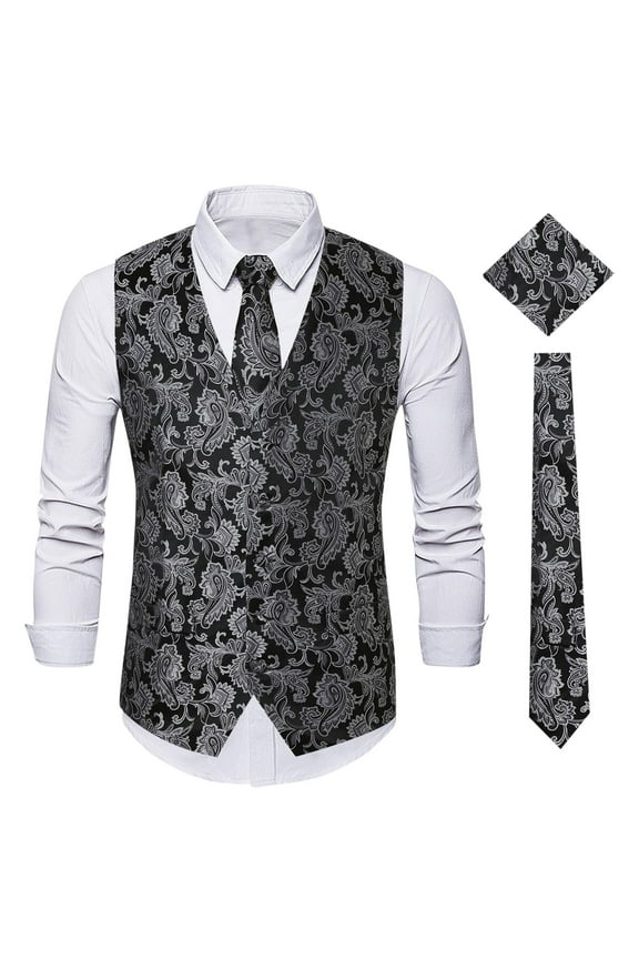 Wancir Mens Formal Suit Vest Striped Casual V-neck Slim Fit Solid Color Waistcoat for Wedding Party Tuxedo