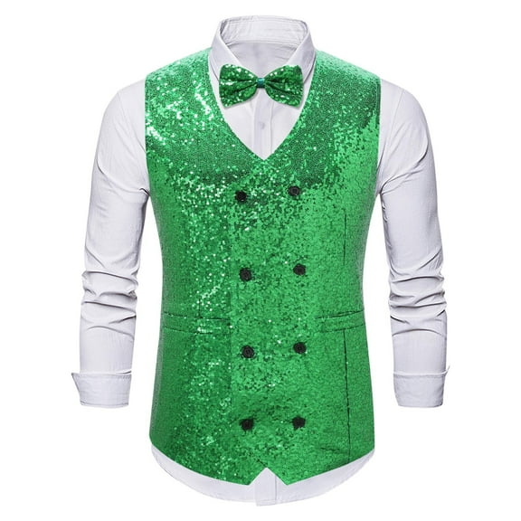 Wancir Mens Formal Suit Vest Striped Casual V-neck Slim Fit Solid Color Waistcoat for Wedding Party Tuxedo