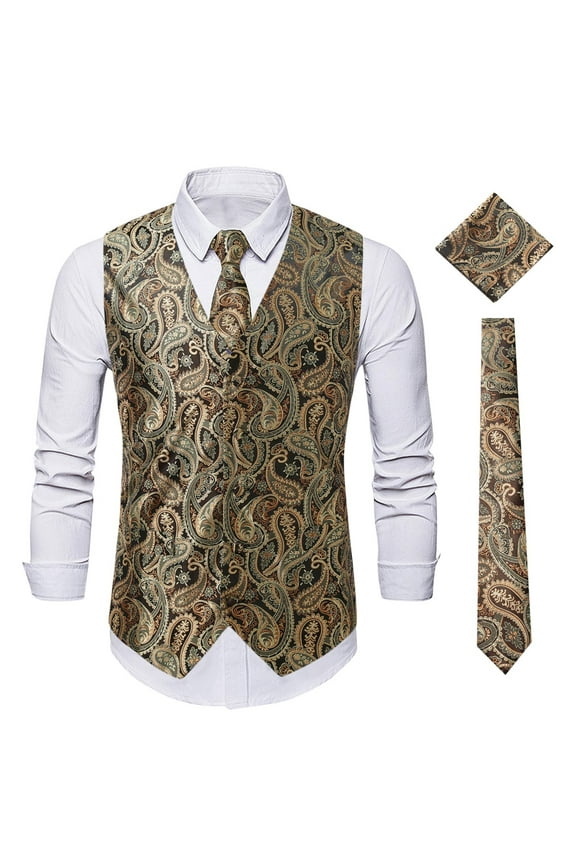 Wancir Mens Formal Suit Vest Striped Casual V-neck Slim Fit Solid Color Waistcoat for Wedding Party Tuxedo