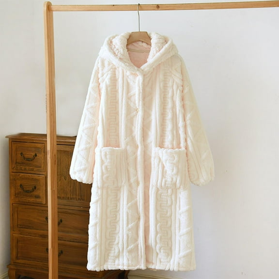 Wancir Mens Hooded Robe, Plush Long Bath robes Cozy Warm Bathrobe Fuzzy male Spa Robe With Pockets