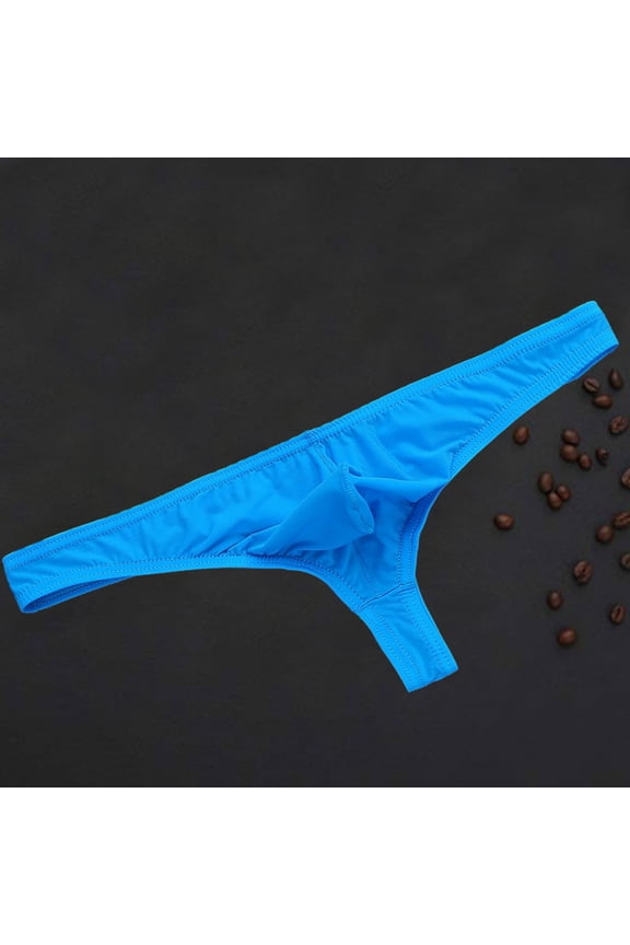 Mens Ice Silk Solid Color Brief Panties Traceless Breathable Bikini Thongs Underwear Low Rise Panties