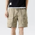 thumbnail image 1 of Wancir Mens Lightweight Cotton Loose Full Elastic Waist Twill Cargo Short with Drawstring, 1 of 6