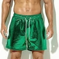 thumbnail image 1 of Wancir Mens Sexy Shorts Metallic Shiny Sparkly Hot Drawstring Short Pants with Pockets, 1 of 1